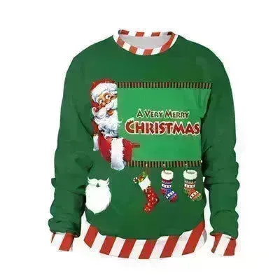 Ugly Christmas Sweater For gift Santa Deer Elf Funny Pullover